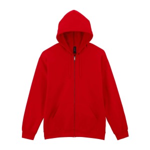 GILDAN SOFTSTYLE cipz�ras kapucnis pol�rpul�ver, Red