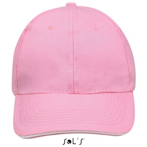 Sols Buffalo 6 paneles baseballsapka, Pink/White